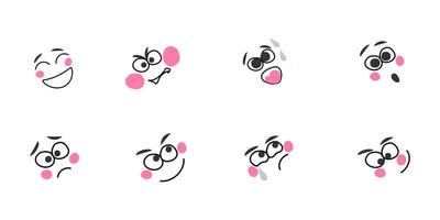 vector illustration set of emotions for funny cartoon character