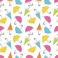 vector illustration seamless pattern of multicolored retro umbrellas-sm