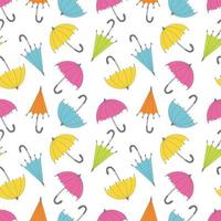 vector illustration seamless pattern of multicolored retro umbrellas-sm