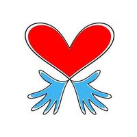 Heart with hands icon for hug day vector