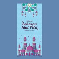 selamat libanés idul Fitri medio contento eid Alabama fitr saludo tarjeta islámico antecedentes diseño vector