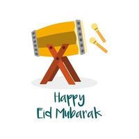Eid mubarak greeting card vector illustration