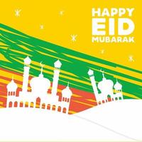 Eid mubarak greeting card Happy eid. may Allah always give us goodness throughout the year forever vector