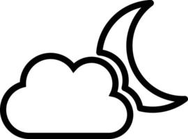 Fog night weather icon vector . Cloud and moon icon . Night icon . Weather sign