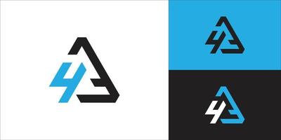 Initial letter A4 vector logo design concept.