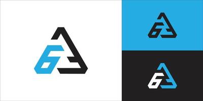 Initial letter A6 vector logo design concept.