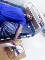 Rangpur,Bangladesh 2023. Blood donation and blood transfusion.Young man Donner blood donation at a clinic or medical. Blood giving lives. photo