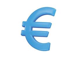 euro firmar icono 3d representación vector ilustración