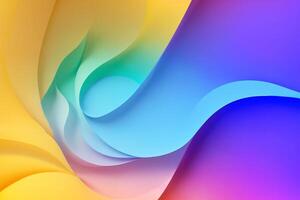 Colorful paper waves abstract banner design. photo
