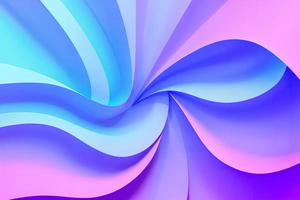 Blue and purple paper waves abstract banner design. Elegant wavy vector background photo