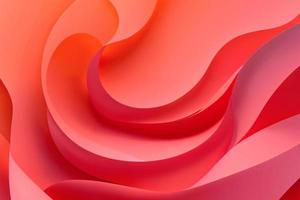 Red paper waves abstract banner design. Elegant wavy vector background photo