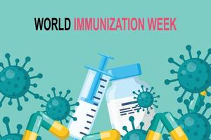 World Immunization Week background. vector