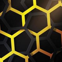 Golden and black hexagon line background. vector