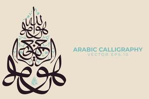 Arabic calligraphy abstract background.  Translated He is the most beneficent, the most merciful God vector