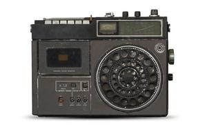 old radio isolate on white background photo