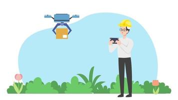 ingegneri utilizzando droni per trasporto merce video