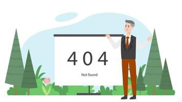 Businessman is reporting that 404 Not Found video