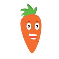 Vector cartoon carrot mascot, with happy face and positive vibes