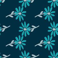 Doodle chamomile seamless pattern. Hand drawn ditsy print. Abstract floral ornament. Simple botanical backdrop. vector