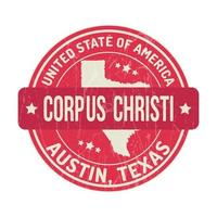 Corpus Christi Emblem, United State Of America, Austin, Texas Round Shape Badge, Stamp, Icon, Texas City Vector, Rubber, Label, Corpus Christi Grunge Rubber Vector