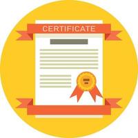 Certificate With Ribbons, Vector Clip Art, Isolated On Transparent Background.