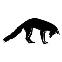 Fox silhouette black vector. wildlife silhouettes vector