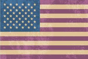 Grunge USA flag. Vintage american flag with grunge texture. Vector flag of USA.