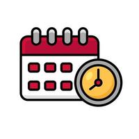 Date and time icon in colorful style isolated on white background vector