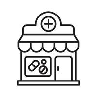 farmacia icono en lineal estilo aislado en blanco antecedentes vector