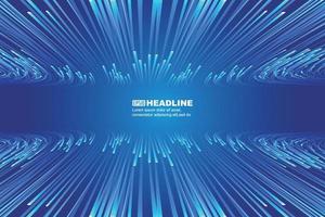Blue technology lines extending symmetrically face on vector