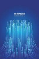 The glowing blue tech line extends vertically upward vector