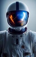 Space suits isolated on space background. . photo