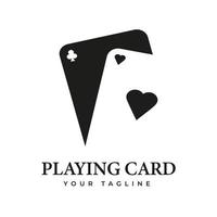 Simple Minimalist Vintage Poker Playing Card Casino Sport Club Logo Design Vector illustration