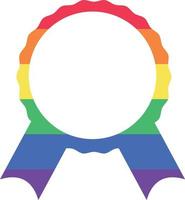 Badge with ribbons in lgbt colors. vector