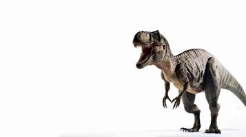 T-Rex dinosaur isolated on white background. . photo