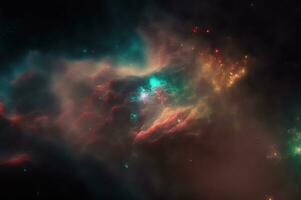 Space and glowing nebula background.  Elements of this image furnished by NASA. photo