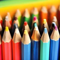 Macro photo of colorful pencils