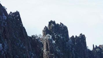 The beautiful frozen mountains view coverd by the white snow and ice in winter photo