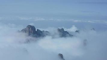 The beautiful mountains landscapes with the green forest and the erupted rock cliff as background in the countryside of the China photo