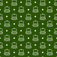 Backpack Doodle Monoline Seamless Pattern vector