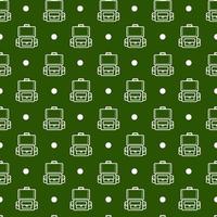 Backpack Doodle Monoline Seamless Pattern vector