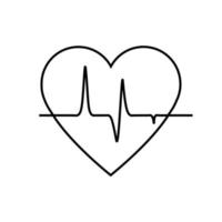 Illustration health care icon, pulse in heart. Illustration of medicine on health care vector