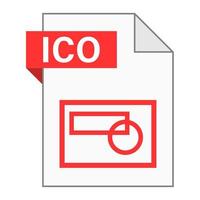 Modern flat design of ICO file icon for web vector