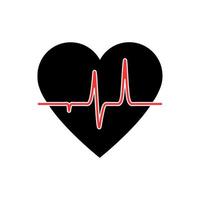 Illustration health care icon, pulse in heart. Illustration of medicine on health care vector