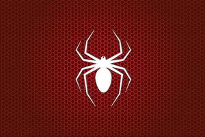 Gradient background in black and red colors with icon of spider vector