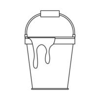 Plastic bucket icon in modern silhouette style design vector