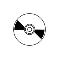 Simple illustration of compact disk or hard drive disc Personal computer component icon vector