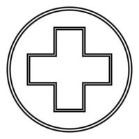 Simple Illustration of medical cross. Isolated flat icon vector