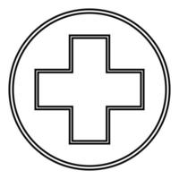Simple Illustration of medical cross. Isolated flat icon vector