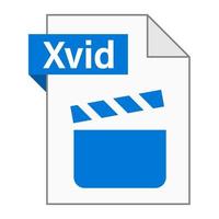 Modern flat design of Xvid file icon for web vector